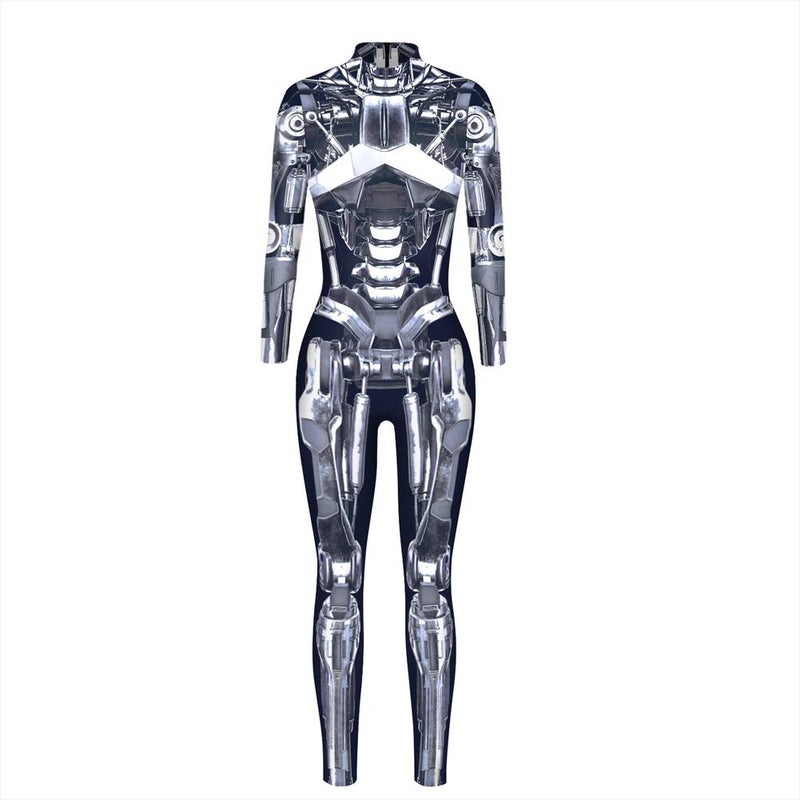 Sumtory Halloween Costumes for Women 3D Robot Simulation Print Full Body Jumpsuit M 2020#pattern4 Medium - Image 3